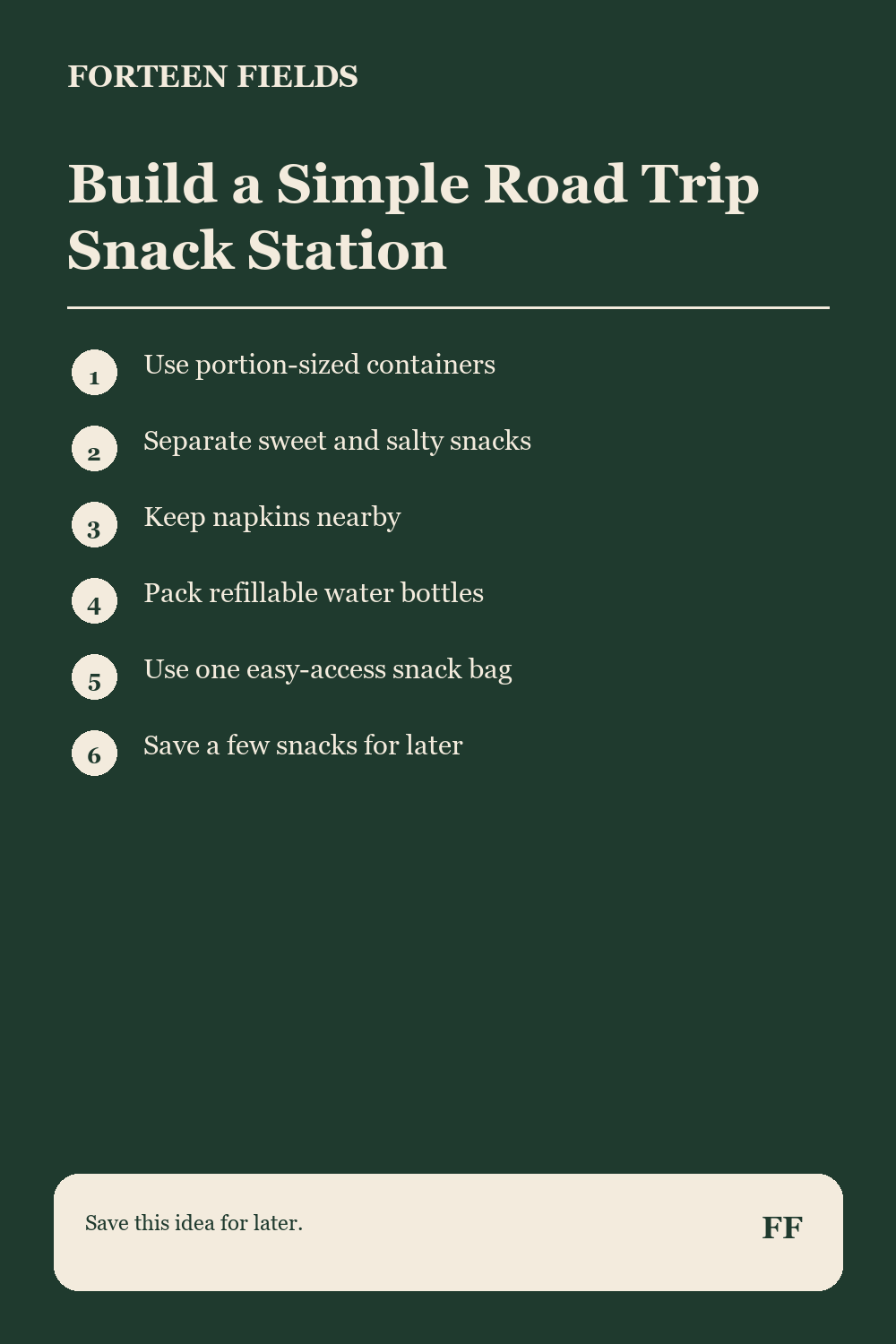 Build a Simple Road Trip Snack Station