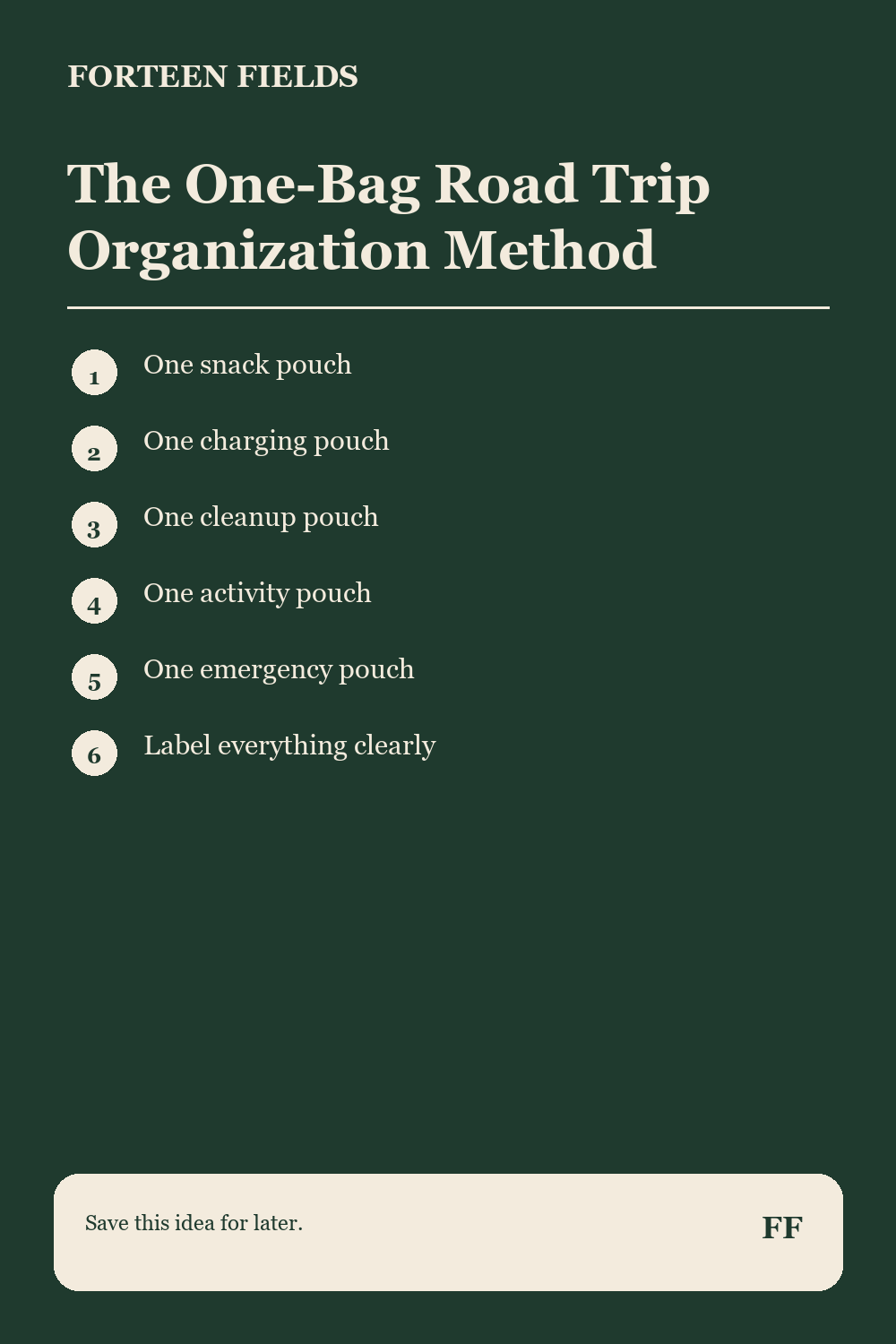 The One-Bag Road Trip Organization Method